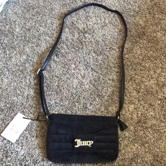 Juicy Couture Handbags - Juicy Couture Black Soft Velvet Crossbody NWT